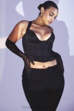 衣類 House of CB ava ブラック フォールド フロント パンツ 0N8J956 - Image 5