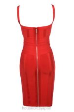 衣類 House of CB belice レッドタイウエスト包帯ドレス 0N8J637 - Image 8