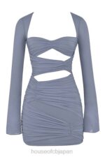 衣類 House of CB Camille Dove グレー リアル シルク ミニ ドレス 0N8J321 - Image 12