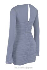 衣類 House of CB Camille Dove グレー リアル シルク ミニ ドレス 0N8J321 - Image 3