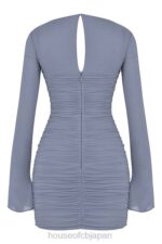 衣類 House of CB Camille Dove グレー リアル シルク ミニ ドレス 0N8J321 - Image 4
