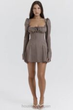 衣類 House of CB carlina モカ長袖ミニドレス 0N8J207 - Image 9