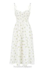 衣類 House of CB christabel アイボリー フローラル シャーリング ミディドレス 0N8J555 - Image 6