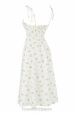 衣類 House of CB christabel アイボリー フローラル シャーリング ミディドレス 0N8J555 - Image 7