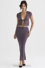衣類 House of CB dyana ダークモーブ バイアスカット マキシ スカート 0N8J904 - Image 7