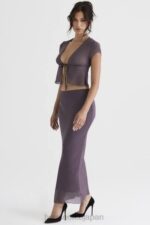 衣類 House of CB dyana ダークモーブ バイアスカット マキシ スカート 0N8J904 - Image 9