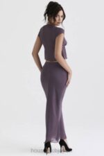 衣類 House of CB dyana ダークモーブ バイアスカット マキシ スカート 0N8J904 - Image 10