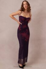 衣類 House of CB アイザグレープフラワープリントマキシドレス 0N8J329 - Image 6