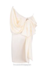 衣類 House of CB アイシャ アイボリーサテン ストラップレスドレス 0N8J628 - Image 8