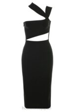 衣類 House of CB アイナ ブラック カットアウト バンデージ ミディドレス 0N8J593 - Image 7