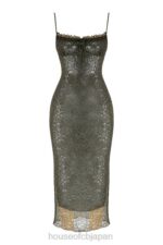 衣類 House of CB アイラオリーブレースミディドレス 0N8J370 - Image 4