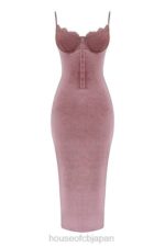 衣類 House of CB アザレア ソフトピンク ベルベット ミディドレス 0N8J296 - Image 5