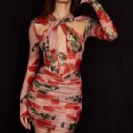 衣類 House of CB アダナ ローズ プリント コルセット ミニドレス 0N8J495