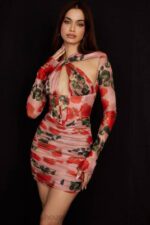 衣類 House of CB アダナ ローズ プリント コルセット ミニドレス 0N8J495 - Image 7