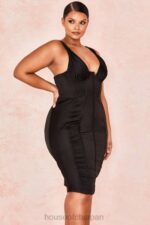 衣類 House of CB アナスタシア ブラックサテンコルセットドレス 0N8J623 - Image 3