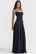 衣類 House of CB アナベラ ブラック レースアップ マキシ ドレス 0N8J273 - Image 12