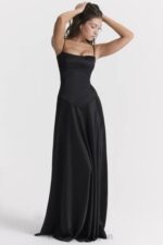 衣類 House of CB アナベラ ブラック レースアップ マキシ ドレス 0N8J273 - Image 9