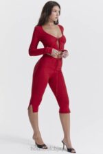 衣類 House of CB アビゲイル チェリー ニット カプリ パンツ 0N8J860 - Image 8