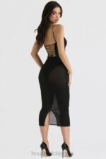 衣類 House of CB アミラ ブラック メッシュ クリスタル装飾付き ミディドレス 0N8J367 - Image 18