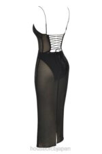 衣類 House of CB アミラ ブラック メッシュ クリスタル装飾付き ミディドレス 0N8J367 - Image 10