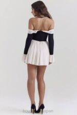 衣類 House of CB アラナ ブラック & クリーム オフショルダー ドレス 0N8J124 - Image 11