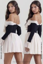 衣類 House of CB アラナ ブラック & クリーム オフショルダー ドレス 0N8J124 - Image 13
