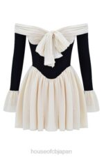 衣類 House of CB アラナ ブラック & クリーム オフショルダー ドレス 0N8J124 - Image 3