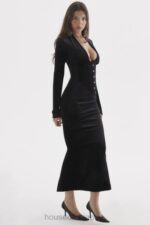 衣類 House of CB アラベラ ブラック ベルベット コルセット ドレス 0N8J306 - Image 18
