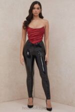 衣類 House of CB アリ レッドタフタドレープコルセット 0N8J95 - Image 12