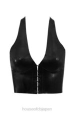 衣類 House of CB アリアドネ ブラック ラテックス ホルター トップ 0N8J662 - Image 8