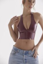 衣類 House of CB アリアドネ メルロー ラテックス ホルター トップ 0N8J681 - Image 9