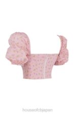 衣類 House of CB アリアナ ピンク フローラル パフ スリーブ コルセット 0N8J87 - Image 9