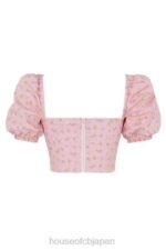 衣類 House of CB アリアナ ピンク フローラル パフ スリーブ コルセット 0N8J87 - Image 10
