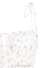 衣類 House of CB アリー ホワイト フローラル シャーリング ミニドレス 0N8J616 - Image 7