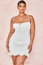 衣類 House of CB アリー ホワイト フローラル シャーリング ミニドレス 0N8J616 - Image 8