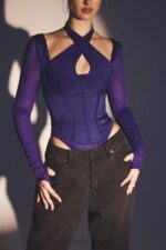 衣類 House of CB アンガラド グレープ ホルターネック コルセット ボディスーツ 0N8J74 - Image 2