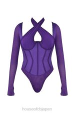 衣類 House of CB アンガラド グレープ ホルターネック コルセット ボディスーツ 0N8J74 - Image 4