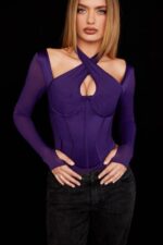 衣類 House of CB アンガラド グレープ ホルターネック コルセット ボディスーツ 0N8J74 - Image 8