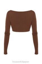 衣類 House of CB アンジェリタ チョコレートギャザークロップトップ 0N8J749 - Image 5
