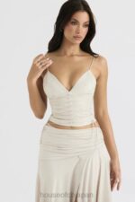 衣類 House of CB アントネッラ オフホワイト ビーガン レザー コルセット 0N8J35 - Image 4