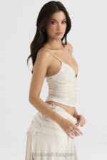 衣類 House of CB アントネッラ オフホワイト ビーガン レザー コルセット 0N8J35 - Image 6