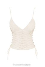 衣類 House of CB アントネッラ オフホワイト ビーガン レザー コルセット 0N8J35 - Image 8