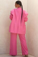 衣類 House of CB アンドレイア ピンク リネン ブレンド パンツ 0N8J1018 - Image 4