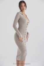衣類 House of CB イベット ベージュ カシミア ニット ミディドレス 0N8J311 - Image 9