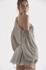 衣類 House of CB ウィルヘルミナ アッシュ グリーン オフショルダー ドレス 0N8J289 - Image 5