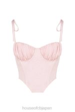 衣類 House of CB ウィローベビーピンクシフォンギャザーバストクロップドコルセット 0N8J81 - Image 12
