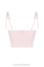 衣類 House of CB ウィローベビーピンクシフォンギャザーバストクロップドコルセット 0N8J81 - Image 4
