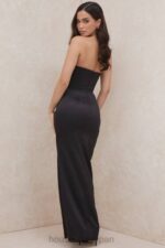 衣類 House of CB エイドリアン ブラック サテン ストラップレス コルセット マキシ 0N8J588 - Image 15