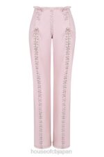 衣類 House of CB エリオット ピーチ ビーガン レザー レースアップ パンツ 0N8J844 - Image 4