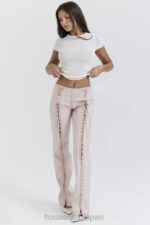 衣類 House of CB エリオット ピーチ ビーガン レザー レースアップ パンツ 0N8J844 - Image 9